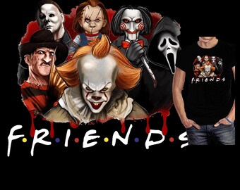 Camiseta de la pandilla FRIENDS con diseño inspirado en Halloween de terror