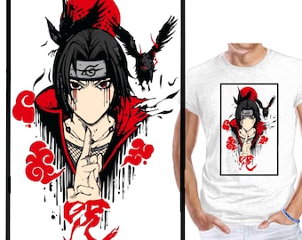 Itachi ninja tee shirt inspired by Naruto