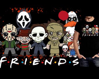 Camiseta de la pandilla FRIENDS con diseño inspirado en Halloween de terror