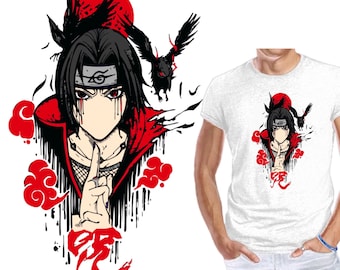 Itachi ninja tee shirt inspired by Naruto