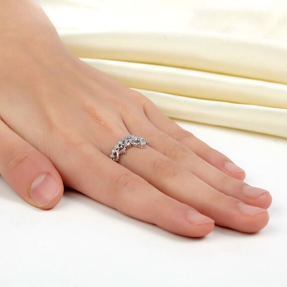 Bague Homme Argent Sterling Forme Couronne Avec Zirconia - Taille Ajustable - Neuf Avec étiquettes