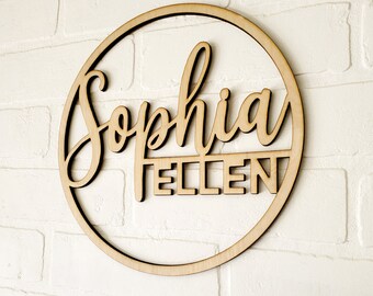 Round Baby Name Sign, Custom Baby Name Sign, Nursery Sign, Nursery Artwork, Custom Name Sign, Round Name Sign, Custom Cut Out, Baby Shower