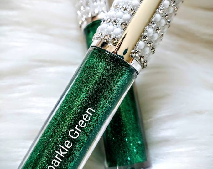 Sparkle Green Lip Gloss Etsy