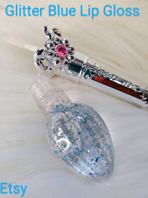 Blue Glitter Lip Gloss Etsy