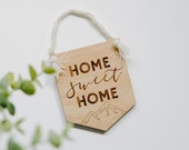 Lasercut Wood quot Home Sweet Home quot Mountain Wall Hanging Banner