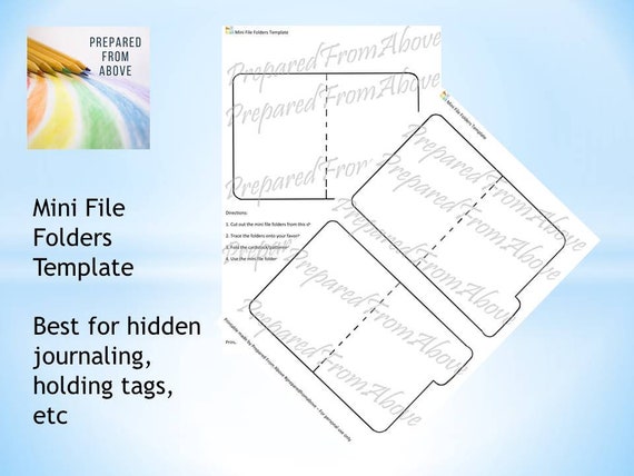 Mini File Folders Template Journaling Scrapbooks Bible | Etsy