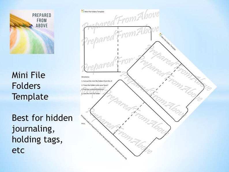 Mini File Folders Template Journaling Scrapbooks Bible Etsy