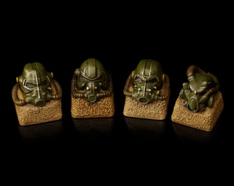 Power Armor Helmets Set (T-45, T-51, T-60, X-01) || Artisan Keycap for mechanical keyboards