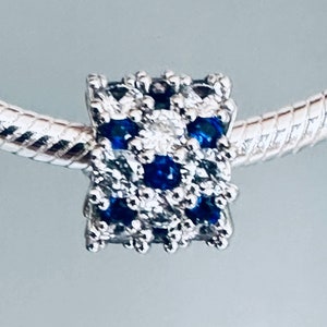 Pandora Clear Blue Sparkling Clip Charm - Etsy