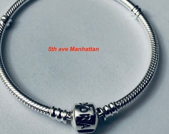 Authentic Pandora Bracelet, Pandora Moments Snake Chain Classic BARREL Bracelet Sterling Silver #590702HV/Pandora Charms/ Birthday Gift