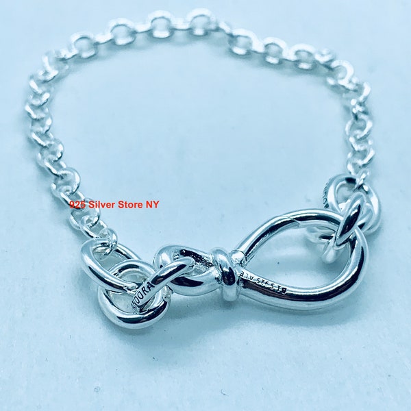 Authentic Pandora Silver CHUNKY INFINITY KNOT Chain Bracelet / Pandora Charms / Pandora Bracelet /Pandora rings, Birthday gift, pandora love
