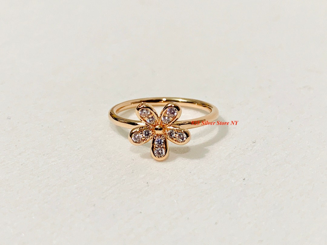 Rose Gold Dazzling Daisy Ring Clear CZ Pandora Bracelet pandora Charm pandora Ring silver Ring silver Women Ring gift Etsy