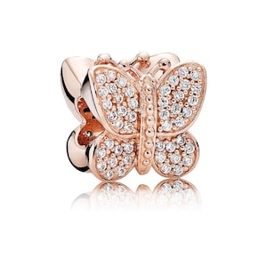 Pandora Charm, Pandora ROSE GOLD Pave BUTTERFLY Charm 925 Ale Silver 797882NCCMX / Pandora Bracelet, Pandora Charms, Pandora Beads, Gift