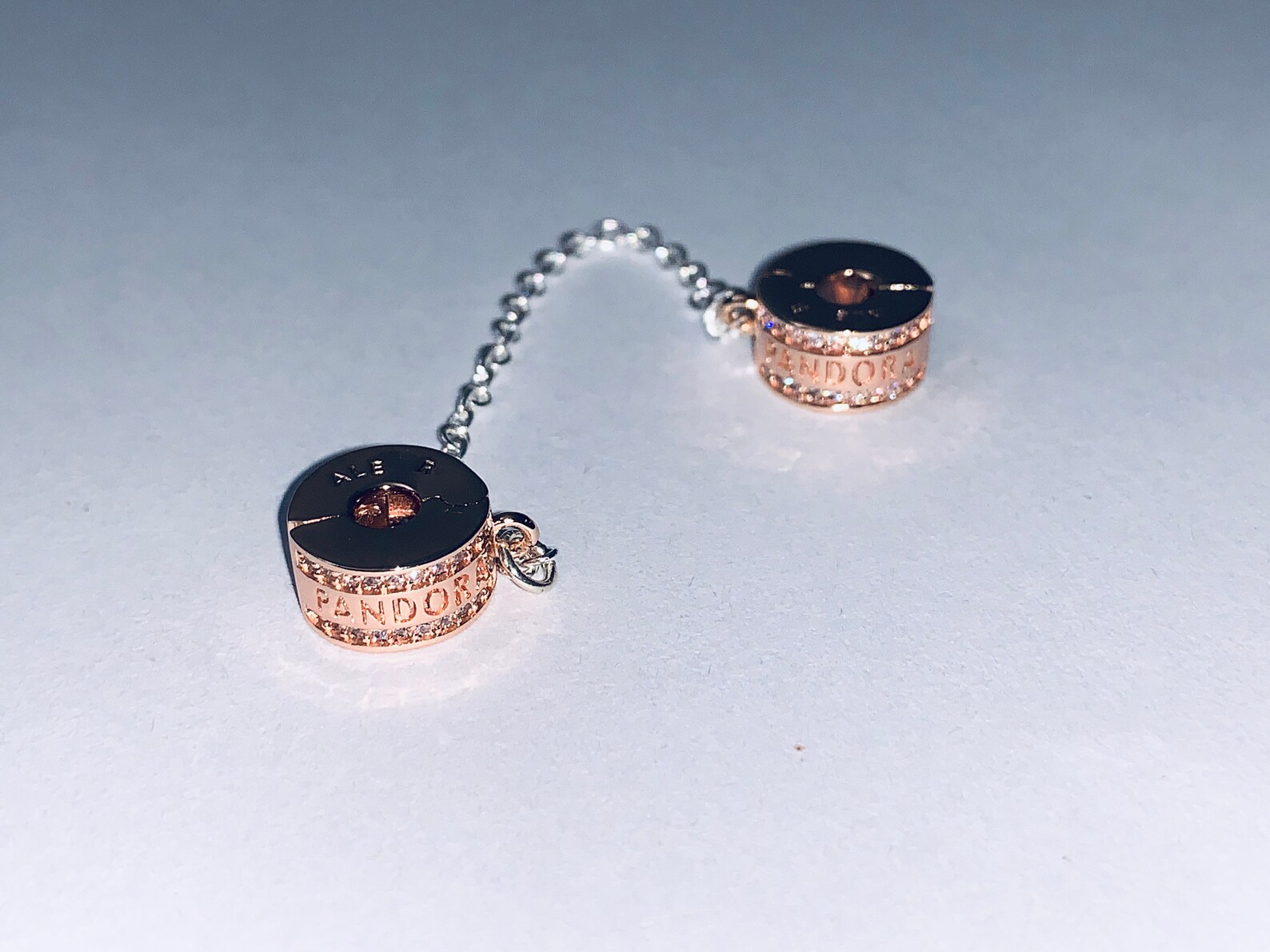 Authentic Pandora Rose Gold INSIGNIA SAFETY CHAIN 782057CZ / Etsy