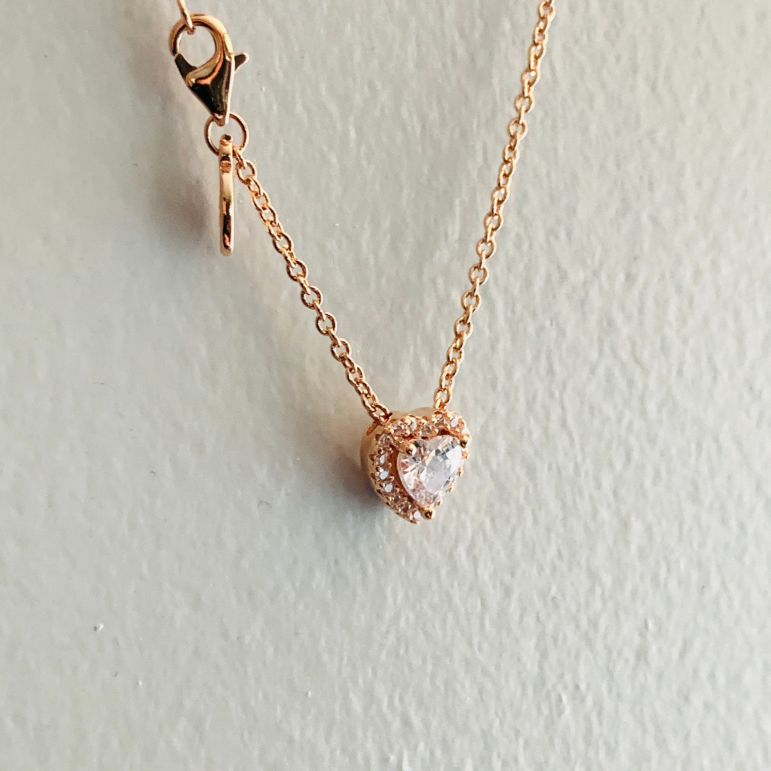 Pandora ROSE GOLD Elevated Heart Necklace 18 Inc 45 CM / - Etsy UK