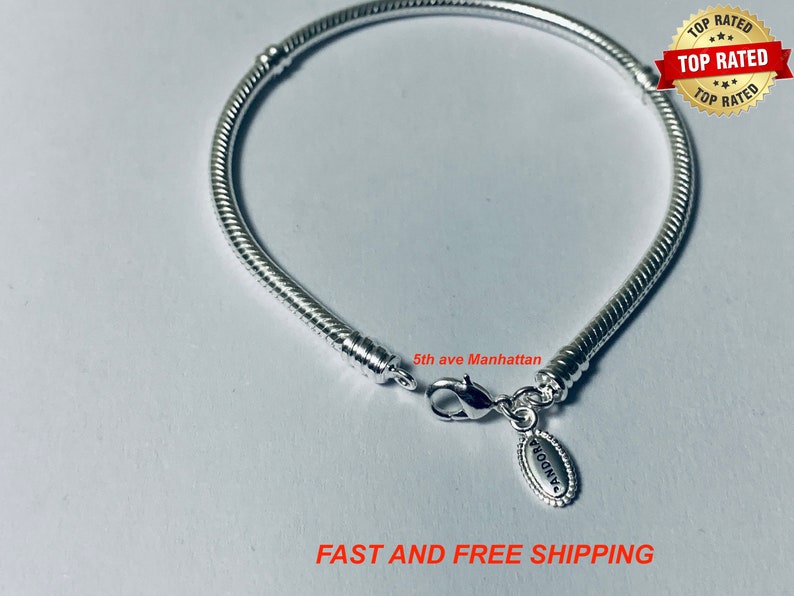 Authentic Pandora Silver Bracelet With Lobster Claw Clasp Etsy