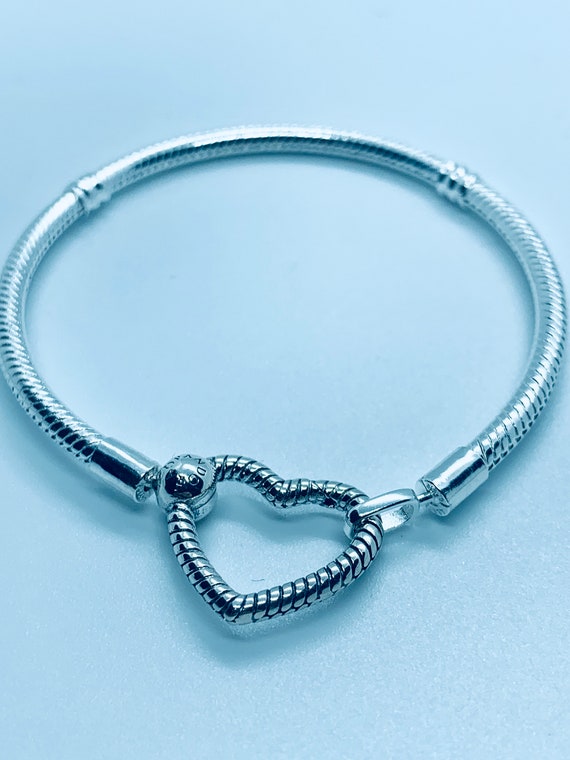 Silver Moments Heart CLOSURE Snake Chain Bracelet / Pandora Etsy