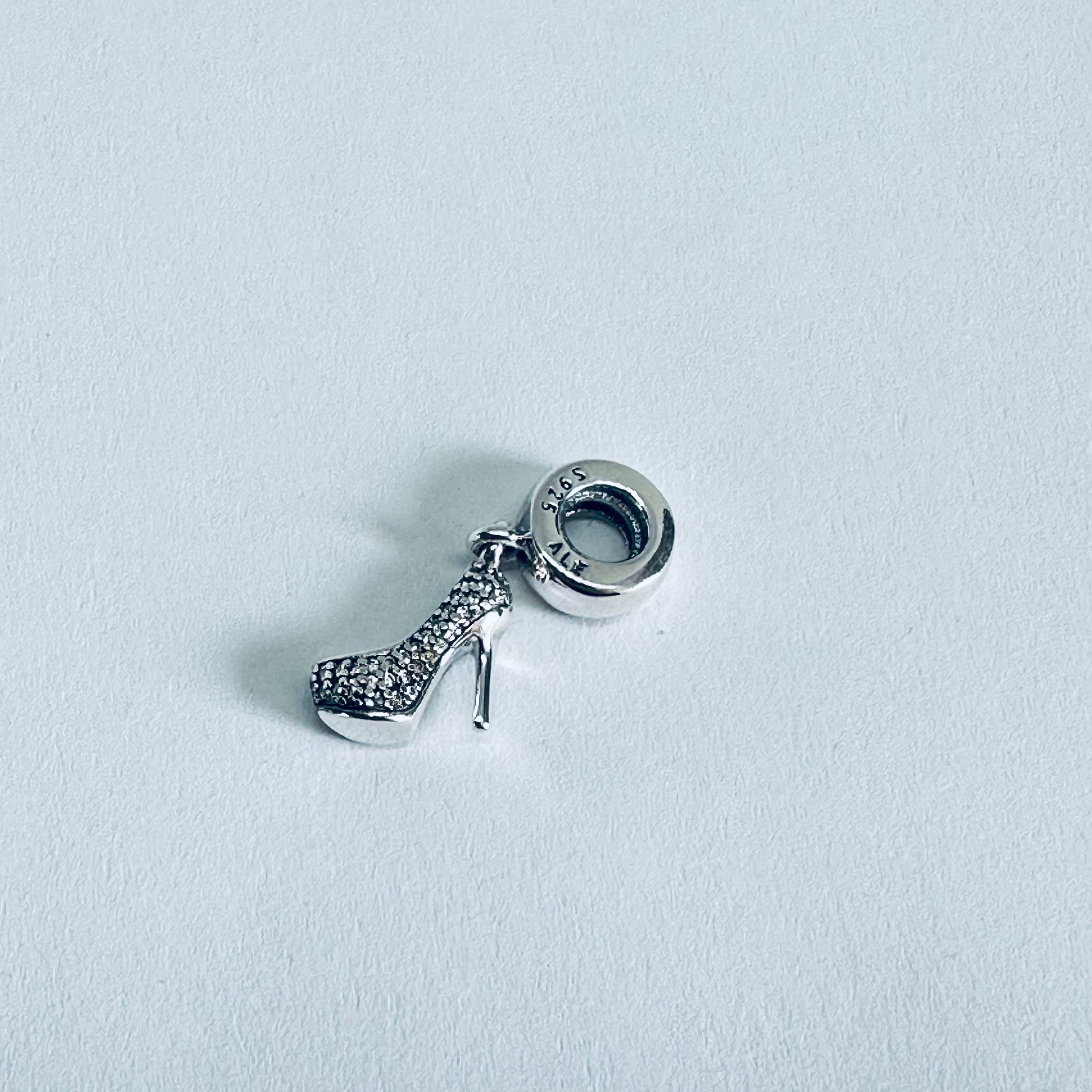 AUTHENTIC PANDORA PAVE STILETTO SHOE DANGLE CHARM #791536CZ