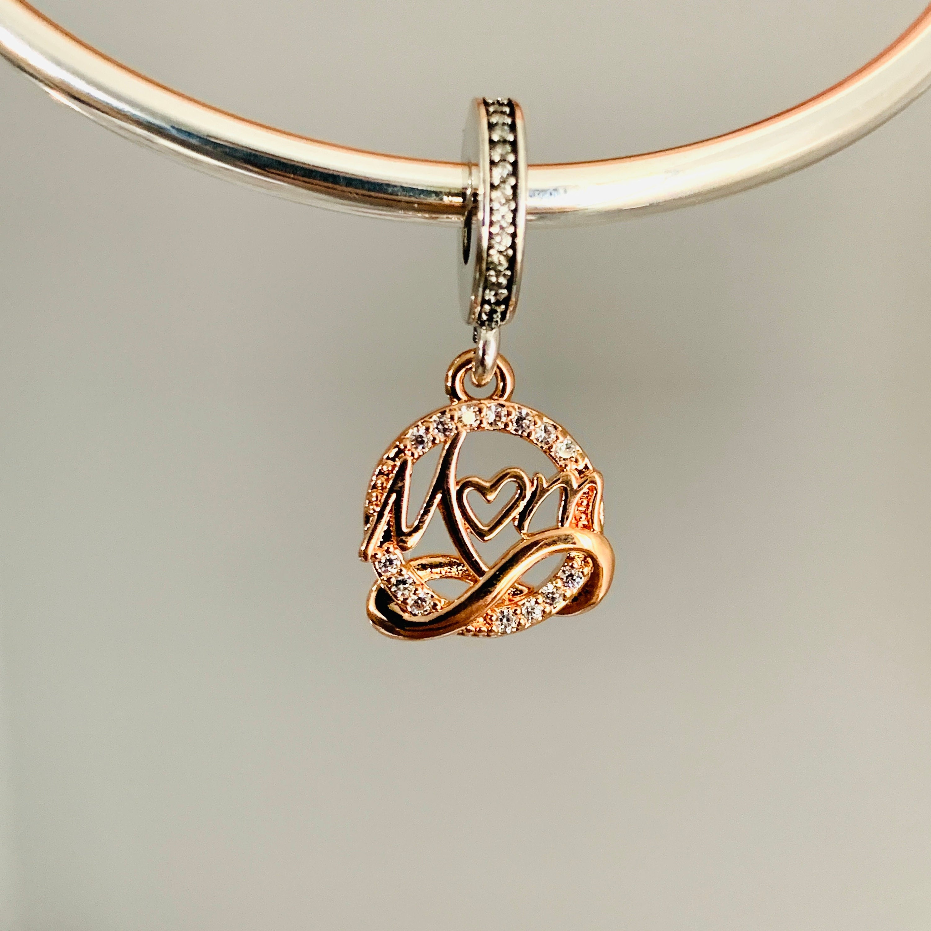 Dangle Charm Mom Necklace Pandora Pandora Two-tone Mom Dangle Charm Fashion  Charms Women's