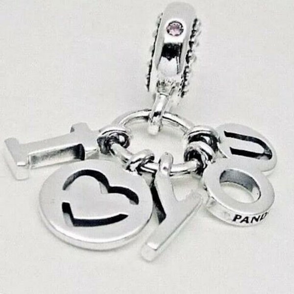 Authentic Pandora Charms / Silver I Love You Letters Dangle Charm /Pandora Bracelet/Pandora Charm/Pandora beads/Charms For Pandora Bracelet