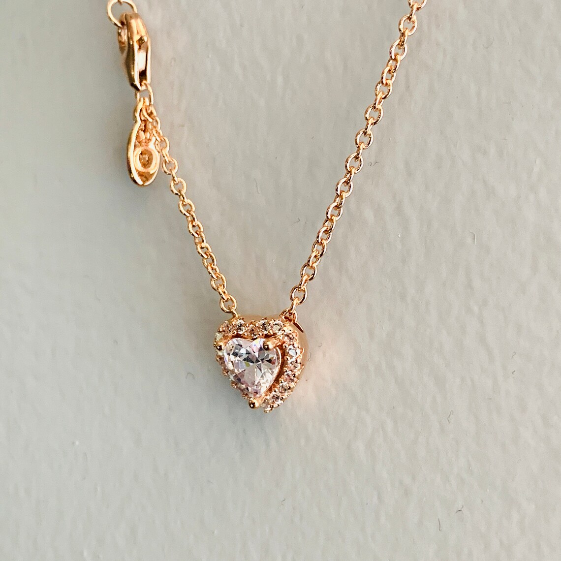 Pandora ROSE GOLD Elevated Heart Necklace 18 Inc 45 CM / | Etsy