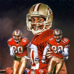 Jerry Rice San Francisco 49ers 3 NFL Football Art Print 11x14 - 48x36
