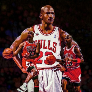 Michael Jordan Chicago Bulls 3 NBA Basketball Art Print 11x14 - 48x36