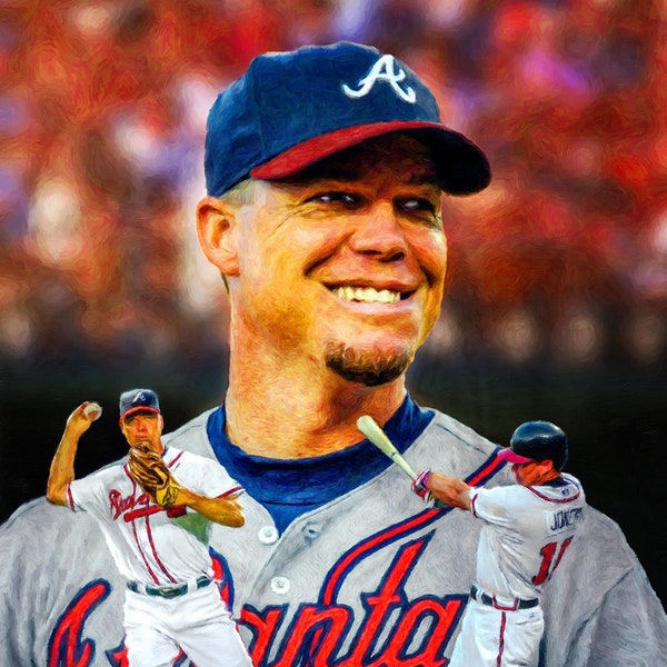 Chipper Jones Atlanta Braves MLB Turner Field Baseball Stadium Art Print 1AM3 11x14 - 48x36