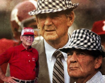 Paul Bear Bryant Alabama Crimson Tide NCAA Football Art Print 11x14 - 48x36
