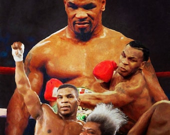 Mike Tyson Boxer Knock Out Boxing Art Print 11x14 - 48x36
