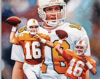 Peyton Manning Tennessee Vol TN Volunteer Football UT Vols College Football 1AM3 QB Quarterback Art from oil painting 3 8x10 - 48x36
