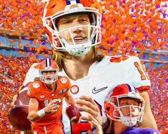 Trevor Lawrence Clemson Tigers Jacksonville Jaguars QB Quarterback Art 1AM3