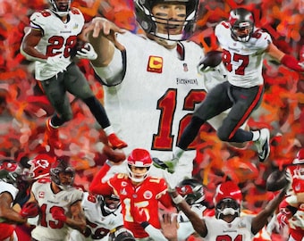 Tampa Bay Buccaneers Super Bowl Champs Tom Brady Bucs NFL Football 8x10-48x36 AM3 CHOICES