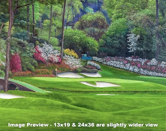 Augusta National Golf Club Masters Tournament Hole 12 Golden Bell art print golf course oil painting 2560 11x14-36x48