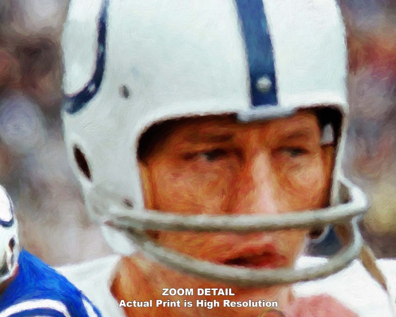 Johnny Unitas Baltimore Colts HOF Super Bowl Champion QB Quarterback Art 1AM3 8x10-40x50in image 2