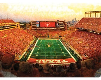 Texas Football Longhorns Darrell K Royal Texas Memorial Stadium football team College NCAA 1MC1 Sizes 8x10-40x60in Texas Football