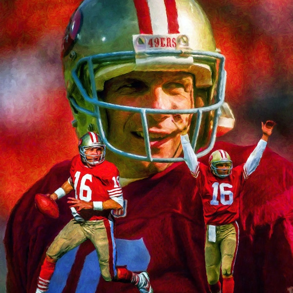 Joe Montana San Francisco 49ers 3 NFL Football Art Print 11x14 - 48x36