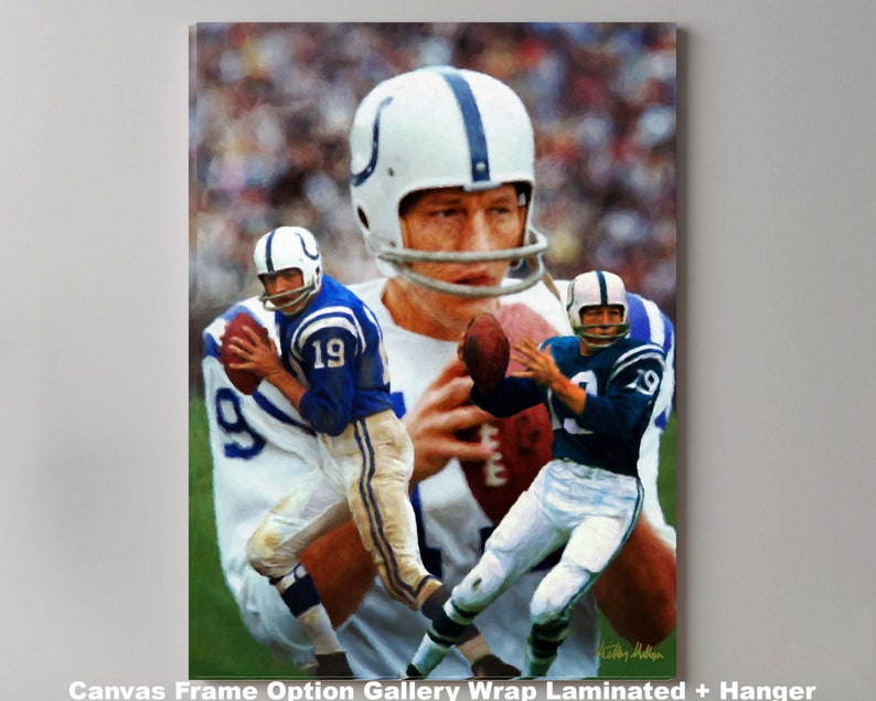 Johnny Unitas Baltimore Colts HOF Super Bowl Champion QB Quarterback Art 1AM3 8x10-40x50in image 4