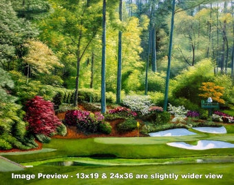 Augusta National Golf Club Masters Tournament Hole 12 Golden Bell art print golf course oil painting 2550 11x14-36x48