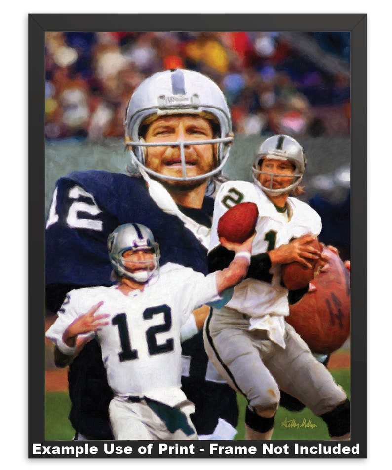 Ken Stabler Oakland Raiders Kenny the Snake 3 NFL Football Art Etsy