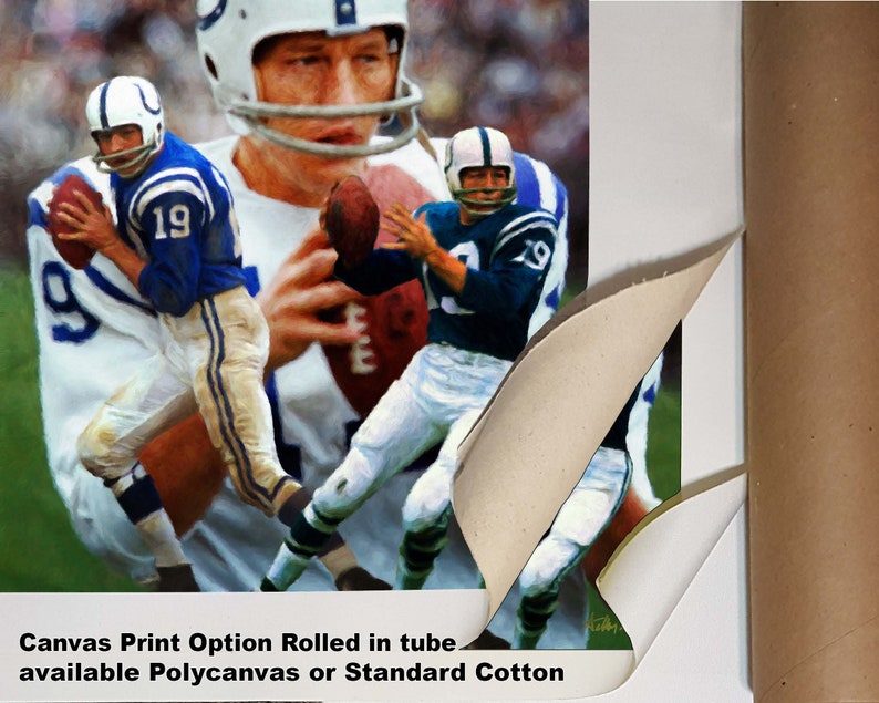 Johnny Unitas Baltimore Colts HOF Super Bowl Champion QB Quarterback Art 1AM3 8x10-40x50in image 5