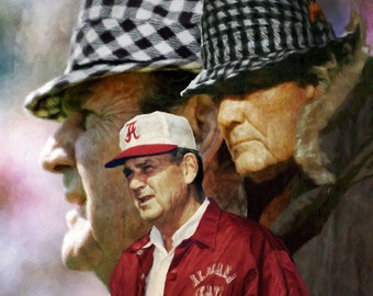 Paul Bear Bryant Alabama Crimson Tide NCAA Football Art Print 11x14 - 48x36