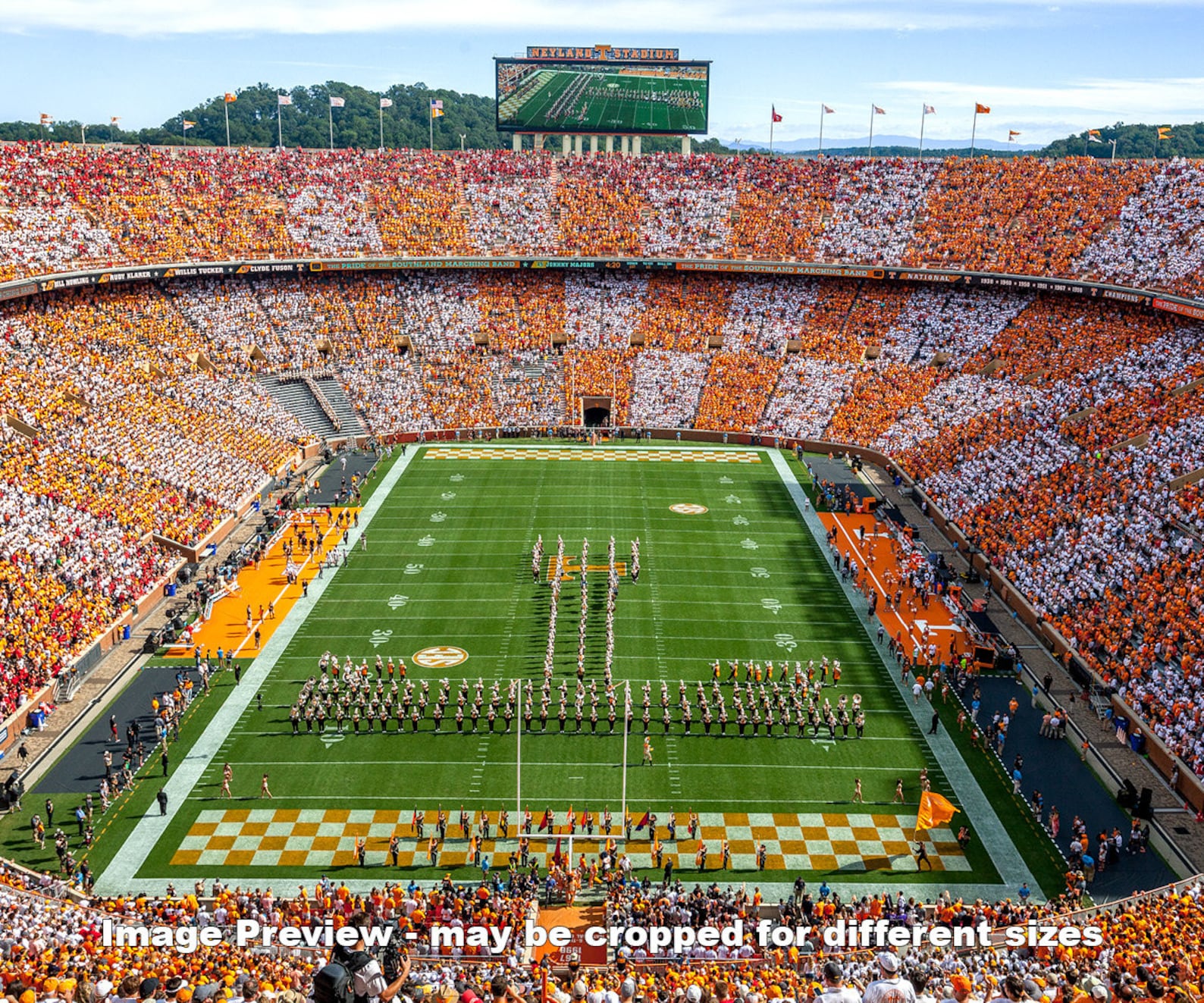 Tennessee Volunteers Neyland Stadium UT Vols NCAA Football Checkerboard