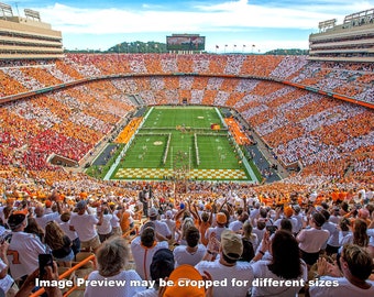 Tennessee Volunteers Neyland Stadium UT Vols NCAA Football Checkerboard Stadium Field Sizes: 8x10-48x36 - 10 Different Photo Titles