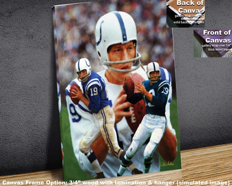 Johnny Unitas Baltimore Colts HOF Super Bowl Champion QB Quarterback Art 1AM3 8x10-40x50in image 3