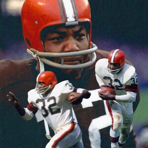 Jim Brown Cleveland Browns Running Back 1 NFL Football Art Print 11x14 - 48x36