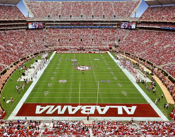 Alabama Crimson Tide Bryant-denny Football Stadium Field Sizes: 8x10-48x36  Photo - Different Titles - Etsy Canada