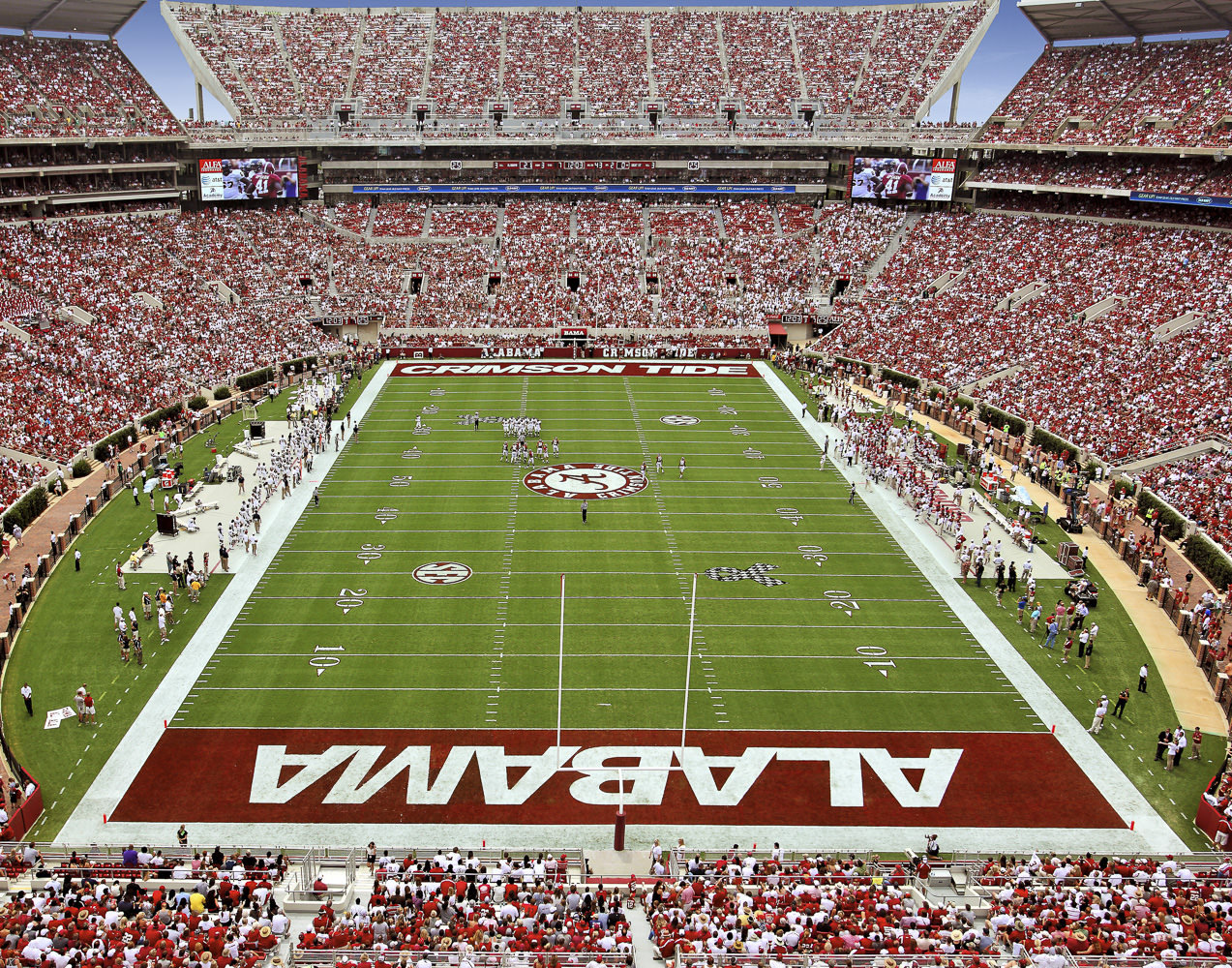 Alabama Crimson Tide Bryant-denny Football Stadium Field Sizes: 8x10