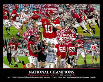 Alabama 2021 National Champions Crimson Roll Tide College Football