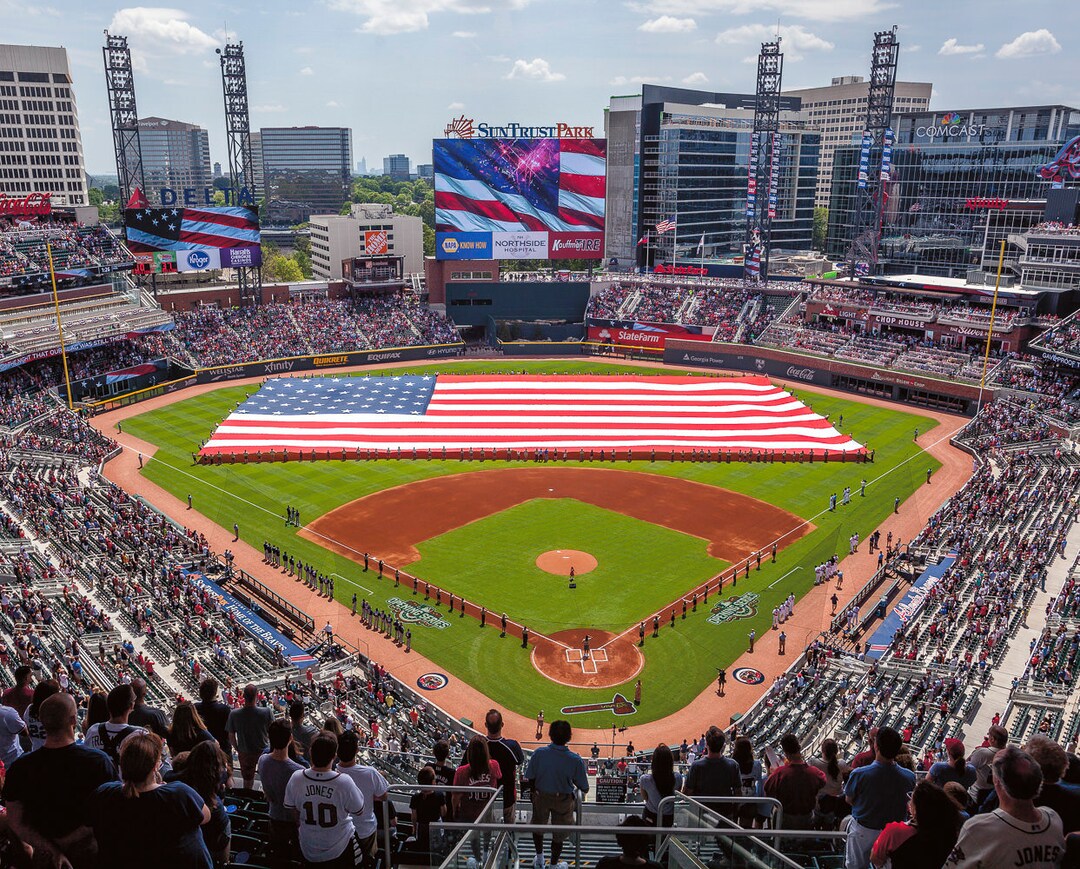 Atlanta Braves Suntrust Park Mlb Baseball Field Sizes Etsy Australia